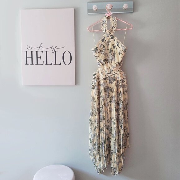 NWT Keepsake lemon yellow floral halter long dress - Picture 6 of 7